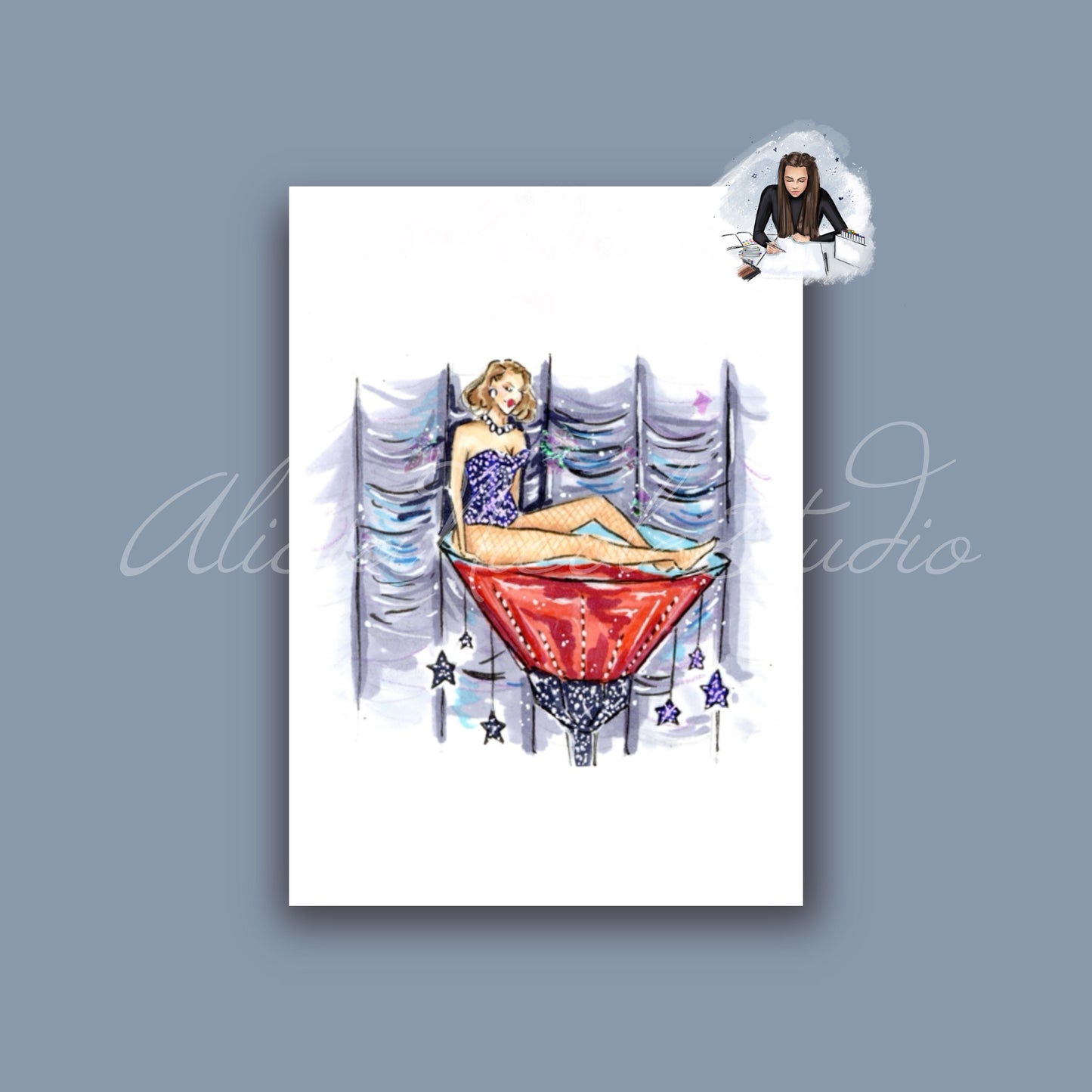 A Midnights Christmas Cocktail Art Print