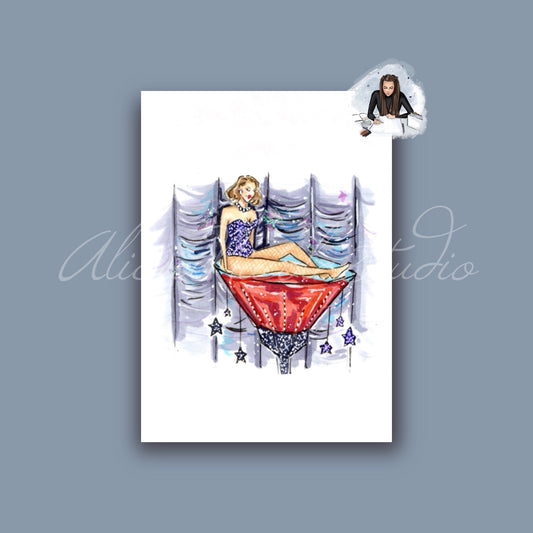 A Midnights Christmas Cocktail Art Print