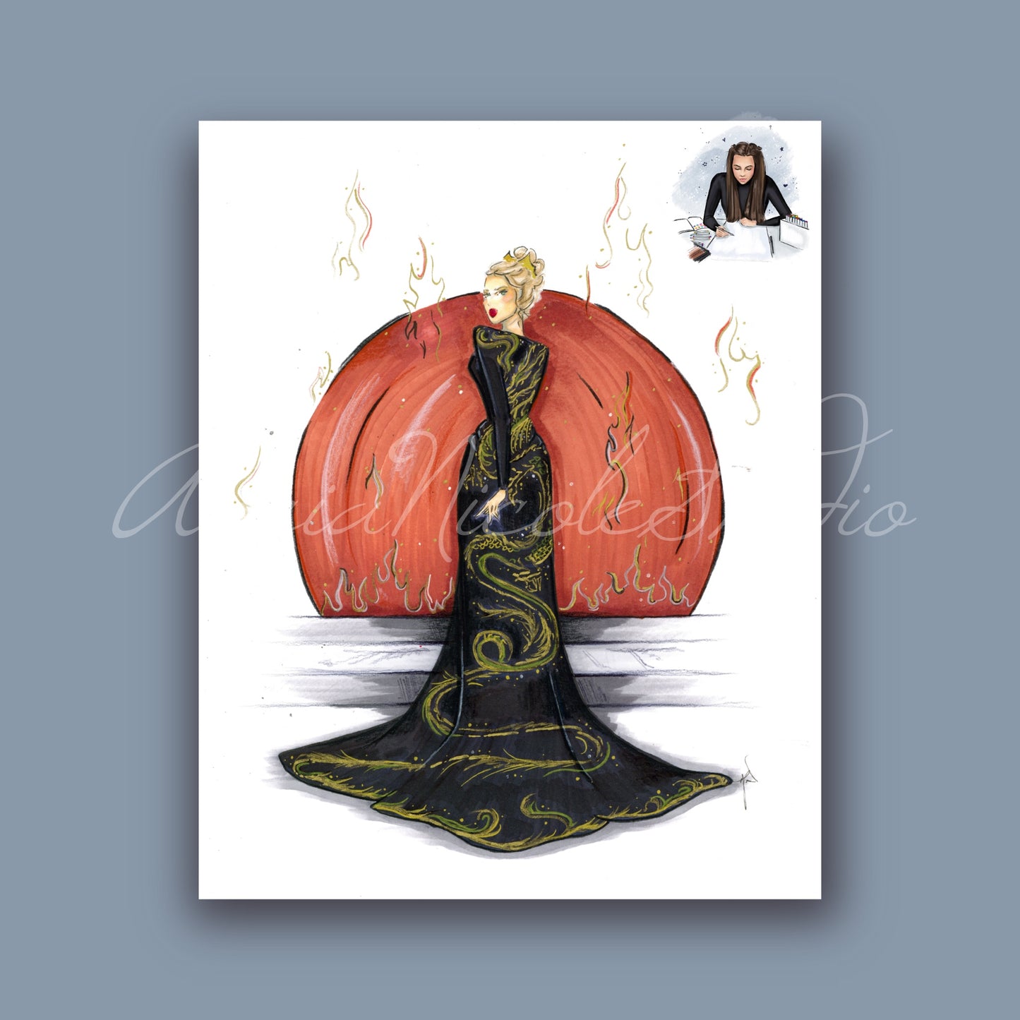 The Dragon Dress Art Print