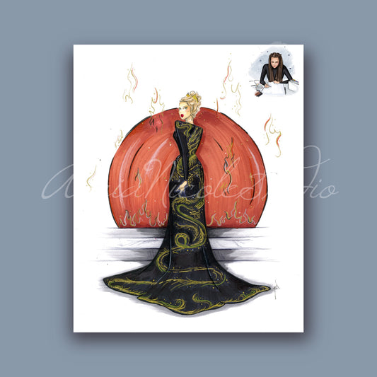 The Dragon Dress Art Print