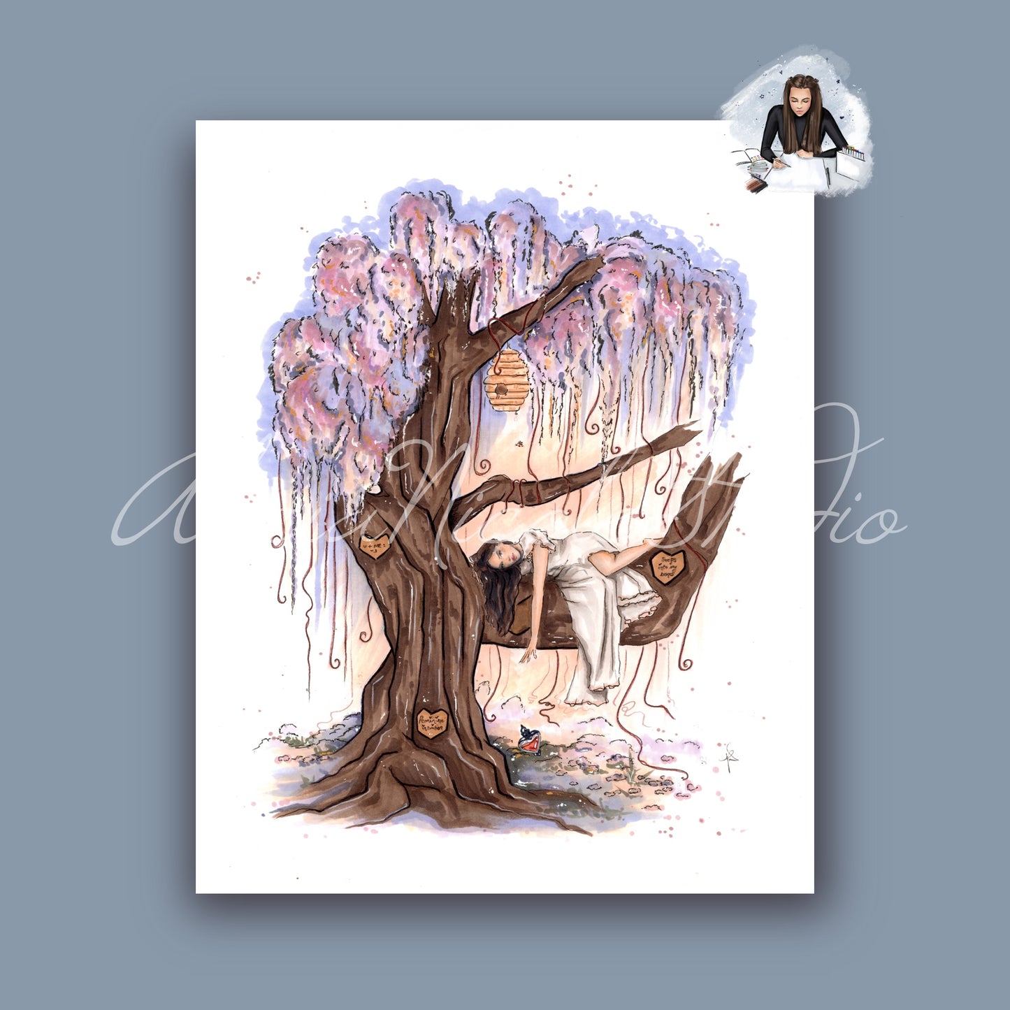 The Honeybee Tree Art Print