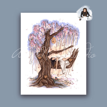 The Honeybee Tree Art Print