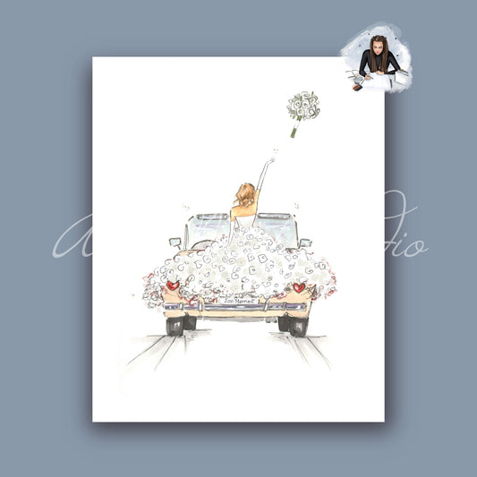 Just Married! Bridal Art Print