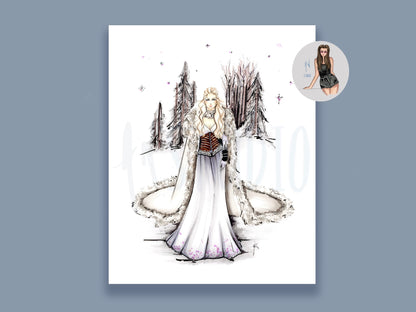 A Winter Court Ball Gown Art Print