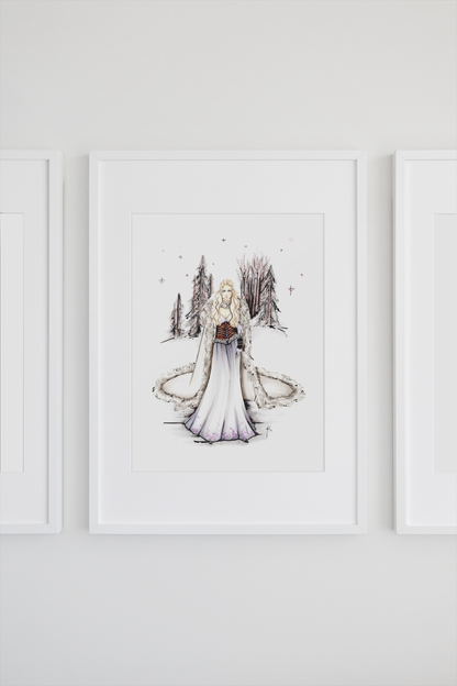 A Winter Court Ball Gown Art Print