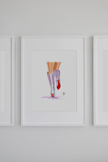 Custom Sparkle Boots Art Print image 1