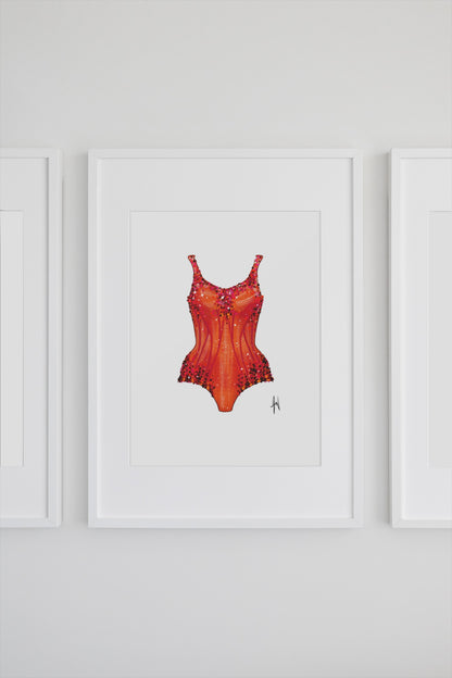 Orange Bodysuit Art Print image 1
