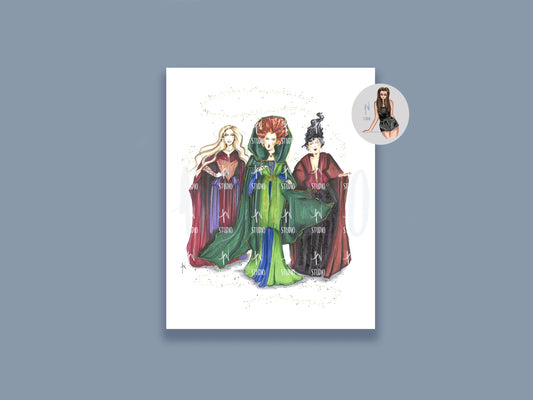 Witchy Sisters Art Print image 0