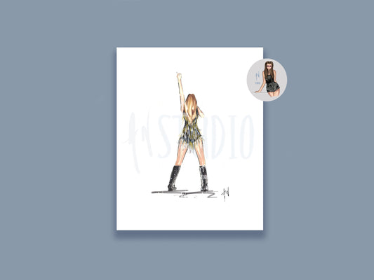 Gold and Black Outfit Art Print image 0