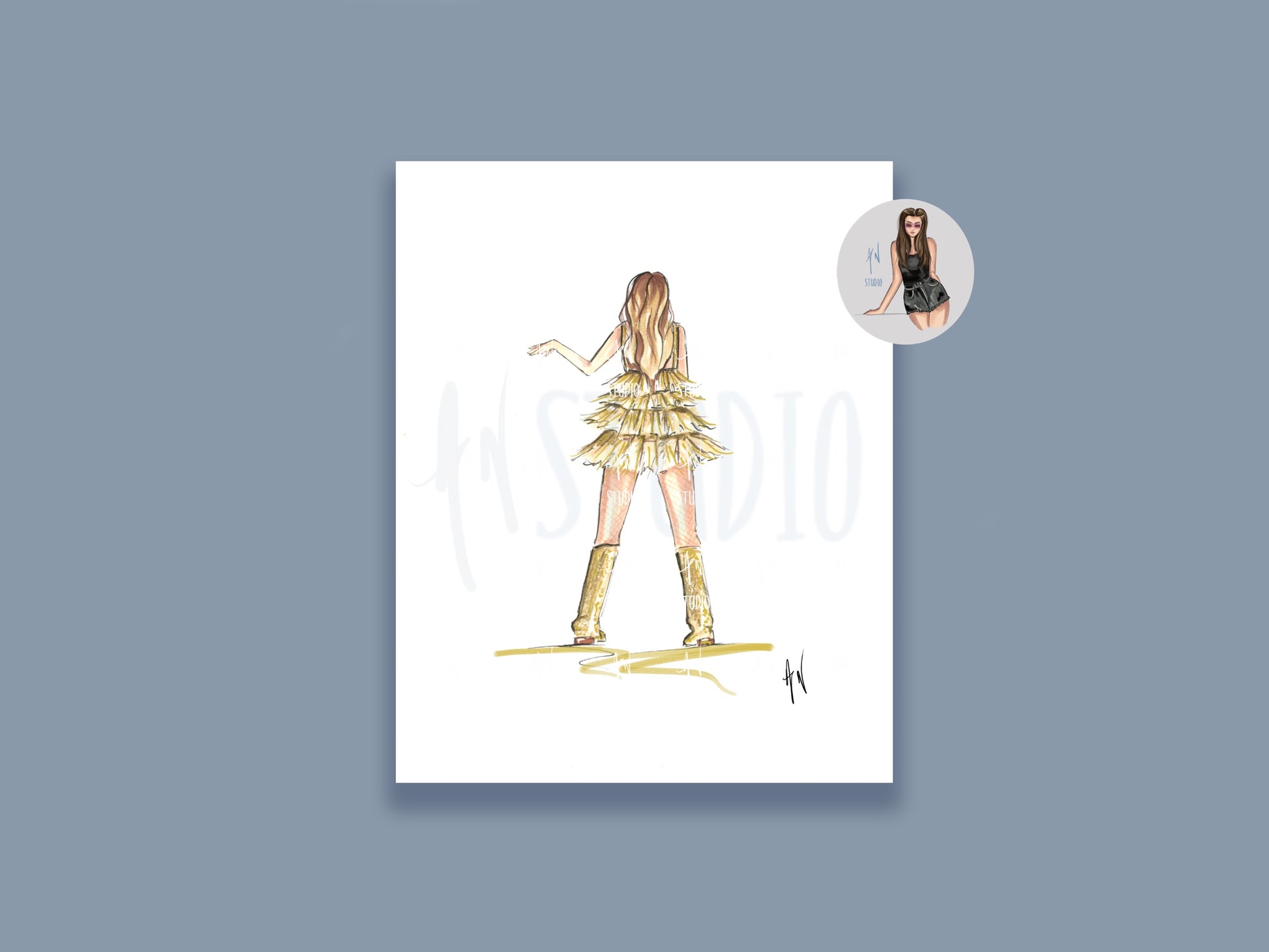 Gold Tassels Outfit Art Print image 0