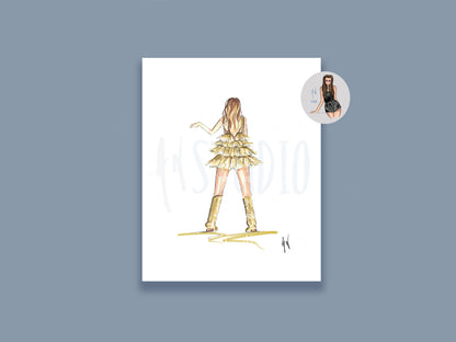 Gold Tassels Outfit Art Print image 0