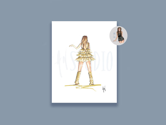 Gold Tassels Outfit Art Print image 0