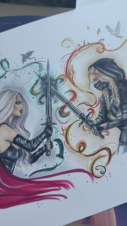 Fireheart vs Ironteeth Original Artwork
