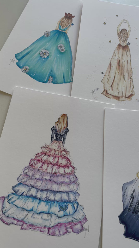 Eras As Ball Gowns - Full Set Of 11 Art Prints
