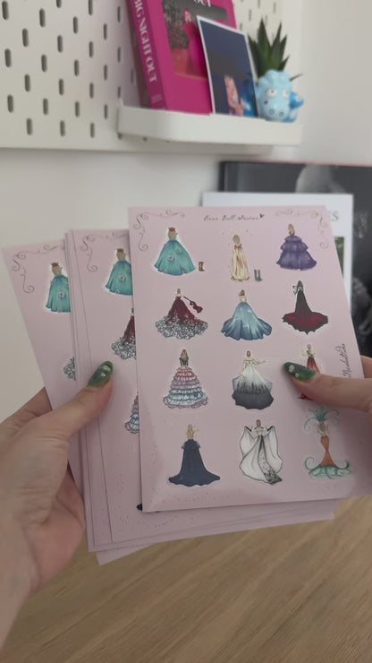 Eras Ball Gowns Sticker Sheet A5
